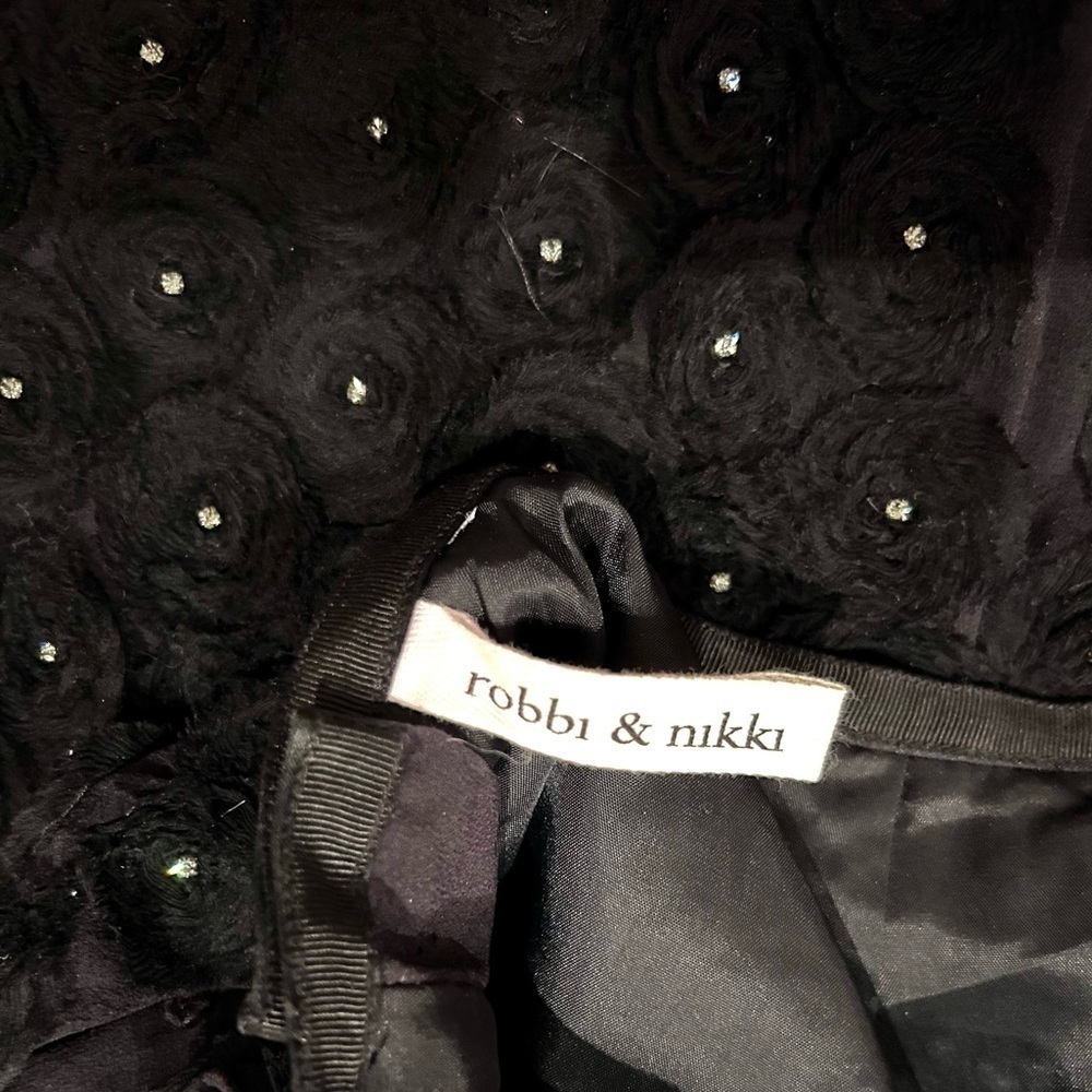 Robbi & Nikki silk roses and diamonds  black Mini skirt Designer, Art - Picture 6 of 9